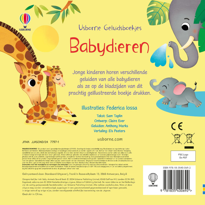 Babydieren - geluidenboek 1 jr+UA00692e