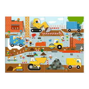 DJECO beweegbare puzzel XL bouwplaats 3 jr+DJ07167
