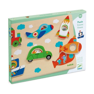 DJECO puzzel Coucou Vroum voertuigen 18 mnd+DJ01063
