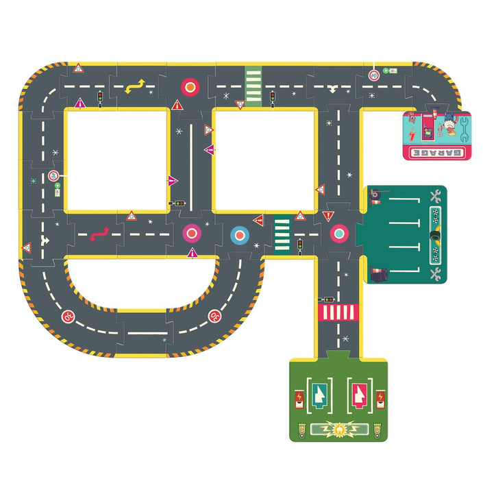 DJECO vloerpuzzel autoweg Crazy Motors 3 jr+DJ05498e