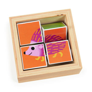 DJECO houten blokpuzzel Tournibist 4 stks / 2 jr+