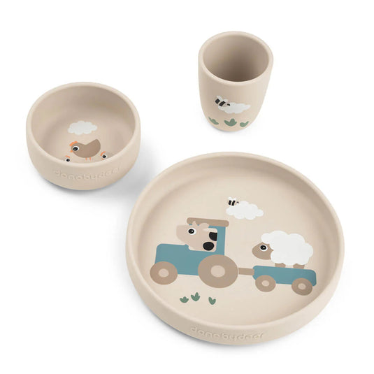 Done by Deer stick and stay dinner set tiny farm sand 5712643063186 a