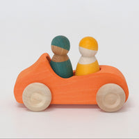 GRIMMS grote auto oranje + 2 regenboogvrienden A