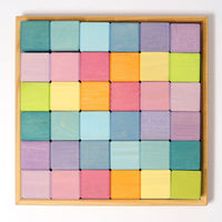 GRIMMS mozaiek blokkenset regenboog pastel 1 jr+43111