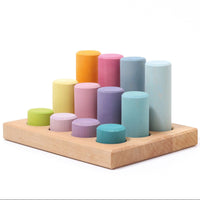 GRIMMS sorteerbord met regenboog staven pastel 10574 b