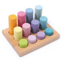 GRIMMS sorteerbord met regenboog staven pastel 10574