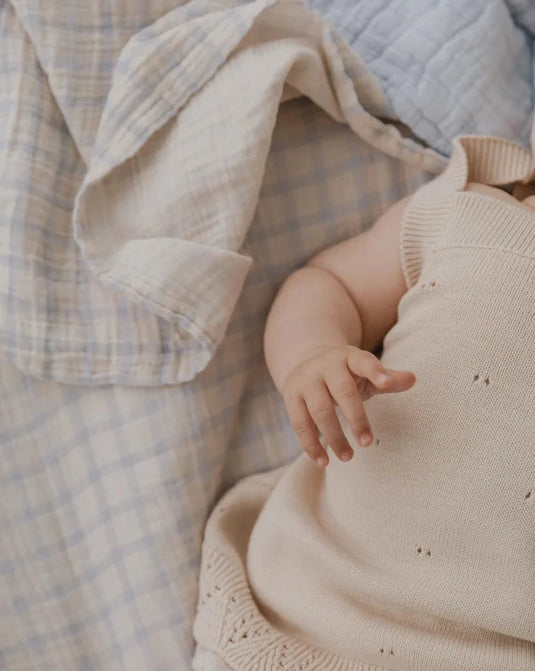 Garbo and Friends hydrofiele doeken gingham blue 60 x 60