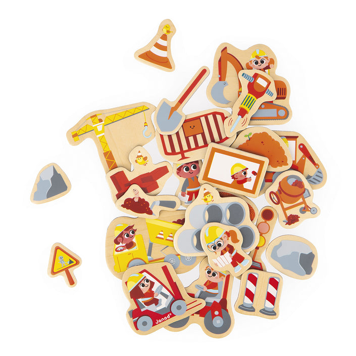 JANOD magneten de Bouwplaats 2 jr+ / 24 stks