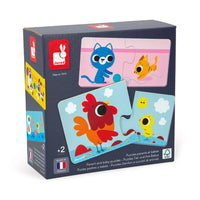 JANOD puzzel ouders en baby dieren 2 jr+ / 12 x 2 stks