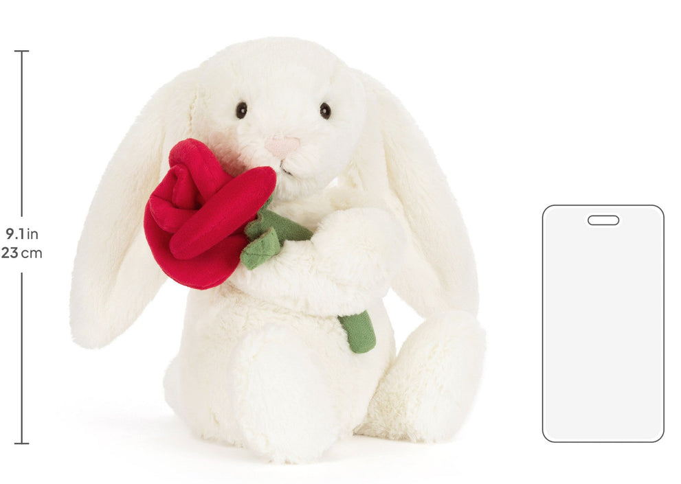 Jellycat knuffel bunny cream with Rose
