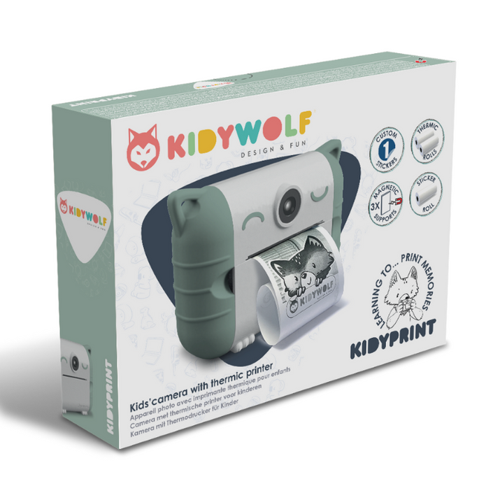 Kidywolf Kidyprint kindercamera met printer groen 4 jr+
