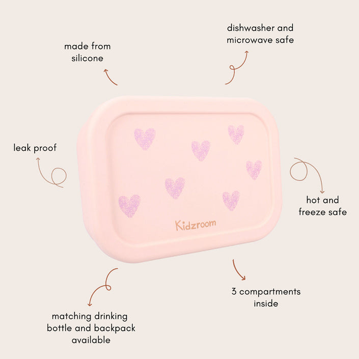 Kidzroom lunchbox pink hearts 030-01066 b
