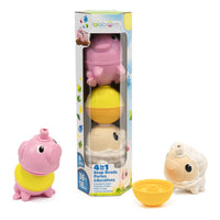 Lalaboom educatieve kralen schaap + varken 6 stks 10 mnd+