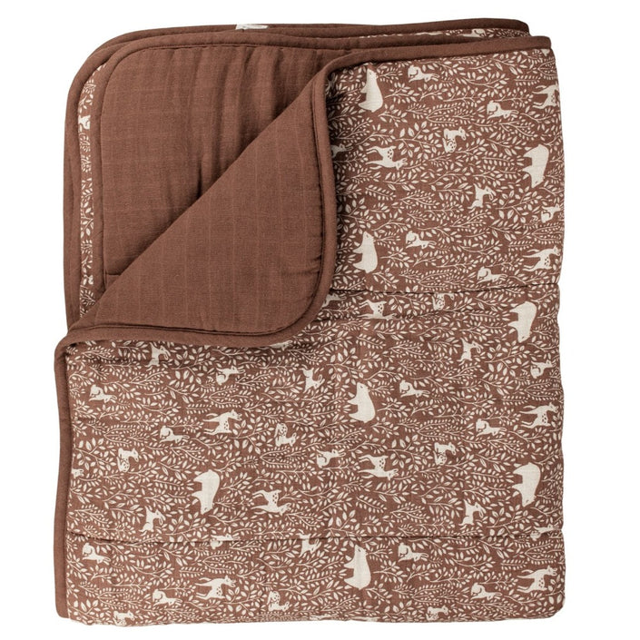 Main Sauvage baby quilt deken woodland 110x120