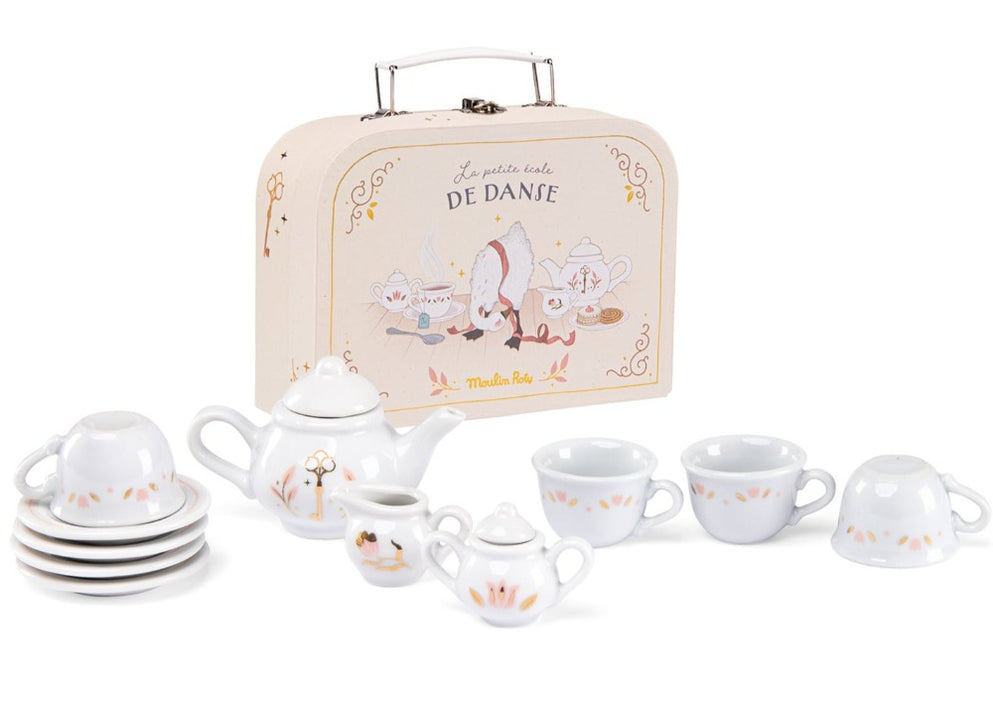 Moulin Roty porseleinen theeservies Petite école 3 jr+
