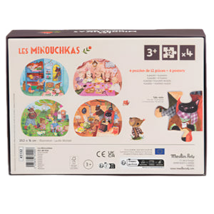 Moulin Roty mini puzzels Les Minouchkas 3jr+681440d