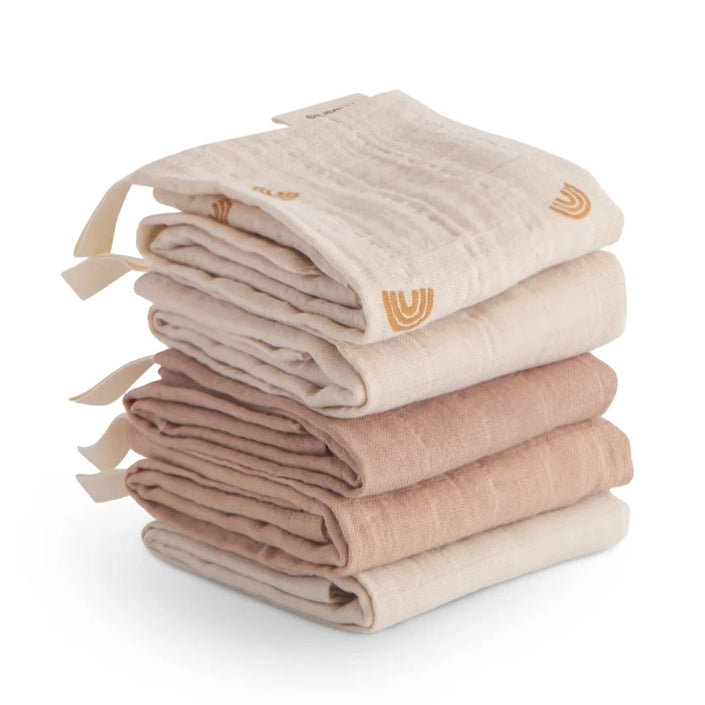 Mushie hydrofiele washandjes rainbow