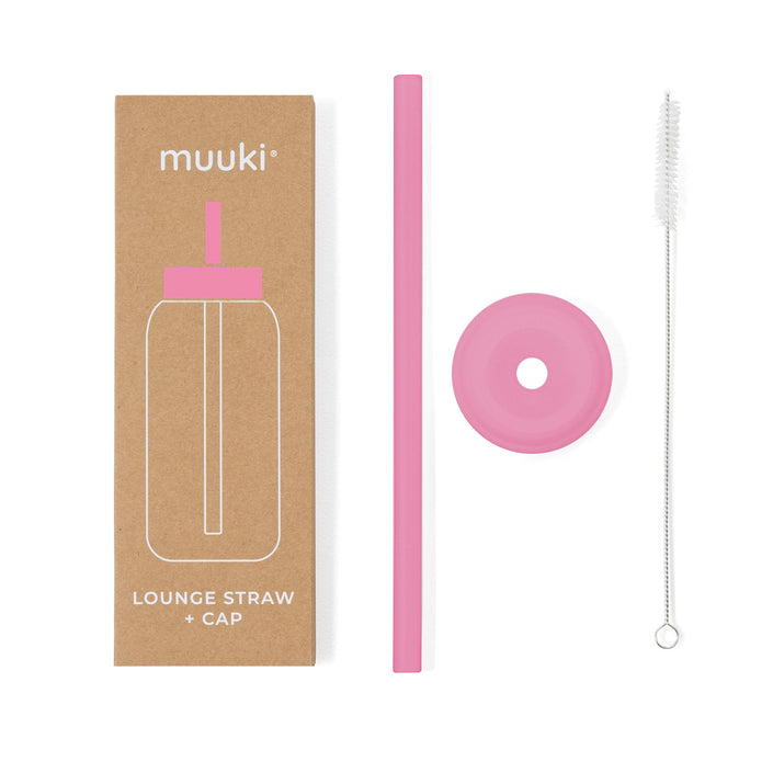 Muuki lounge straw + dop flamingo pinkMUKSTRAW14g