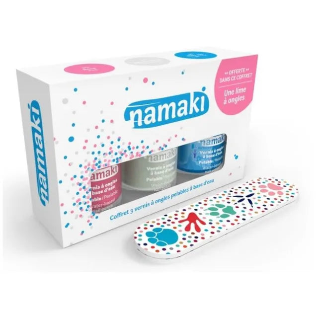 Namaki nagellak pink white blue 3 stks