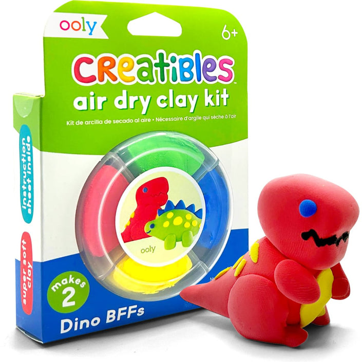 OOLY creatibles DIY air-dry clay kit Dino 6 jr+