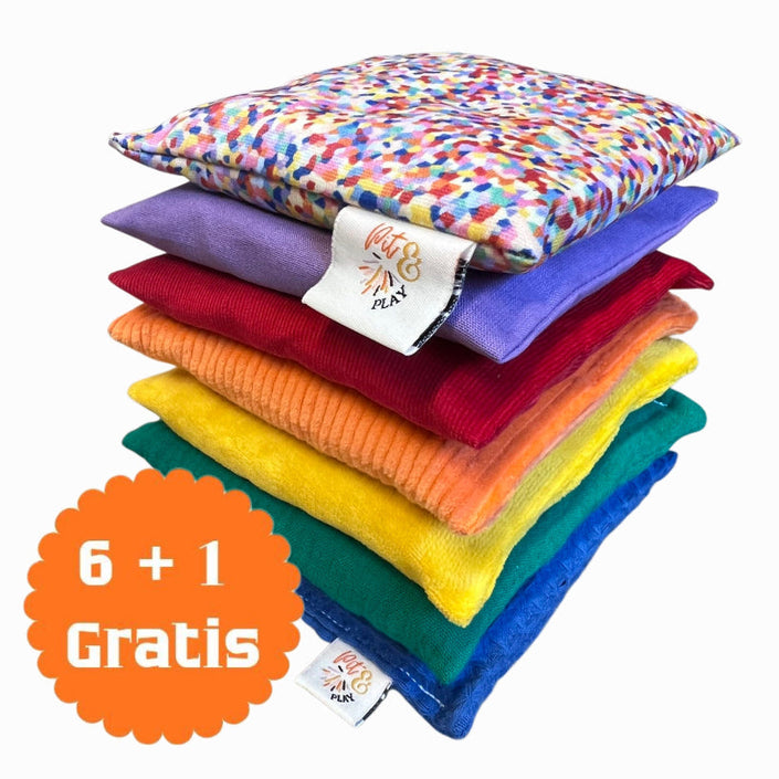 Pit and Play pittenzakjes Classic set regenboog 6 + 1 superconfetti 6 mnd+