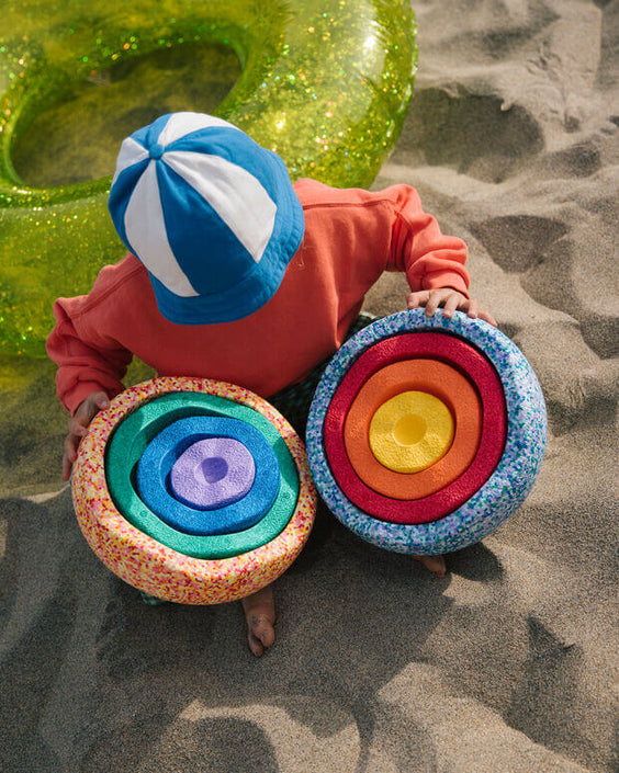 Stapelstein Summer regenboog set classic 8 stks