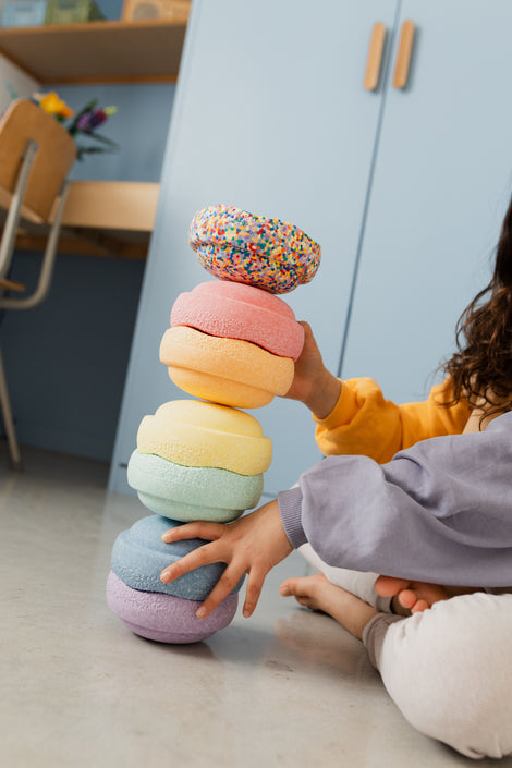 Stapelstein Mini regenboog pastel + mini super confetti D