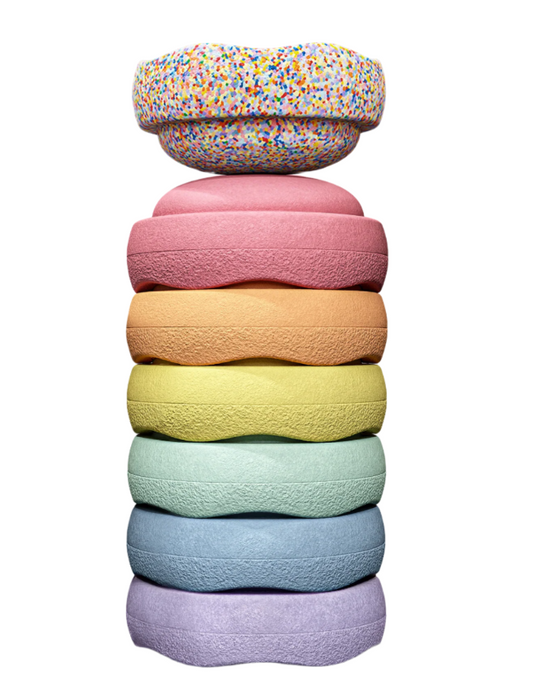 Stapelstein Mini regenboog pastel + mini super confetti a