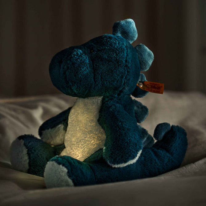 Steiff nachtlamp knuffel Spott dinosaurus 28 cm blauw 4001505067266 e