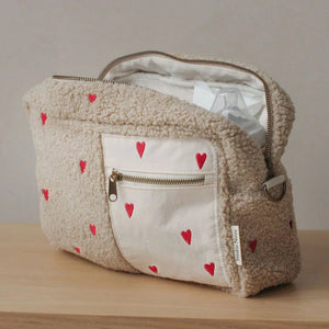 Studio Noos kinderwagen organizer teddy ecru hearts