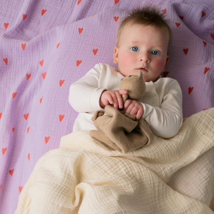 Studio Noos hydrofiele doek lila hearts 120x120 6151900465490 b