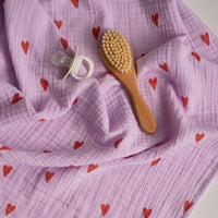 Studio Noos hydrofiele doek lila hearts 120x120 6151900465490 c