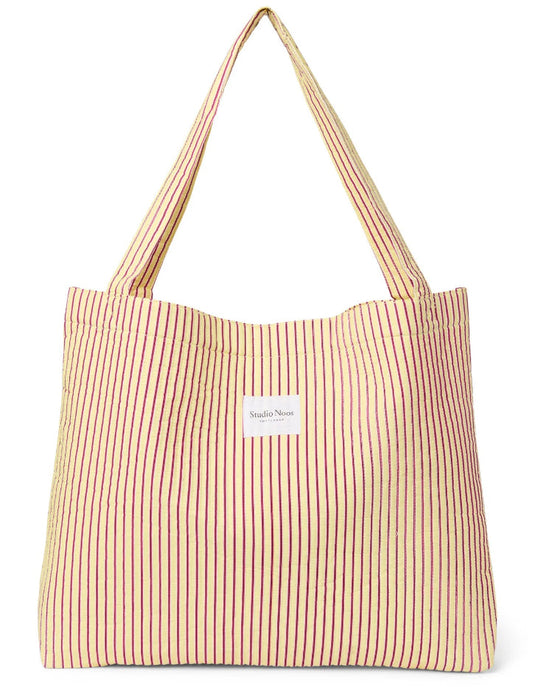 Studio Noos poplin mom bag butter yellow striped 6151907665664 a