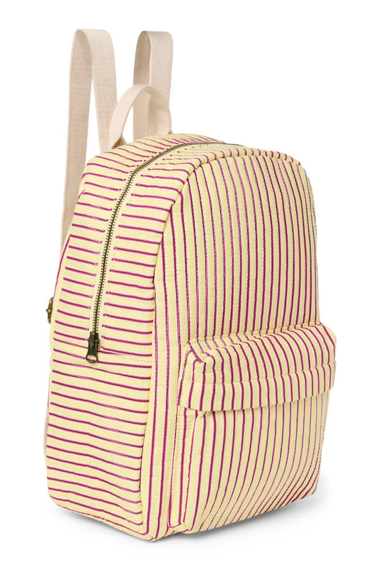 Studio Noos poplin rugzak midi butter yellow striped 6151908267263 a