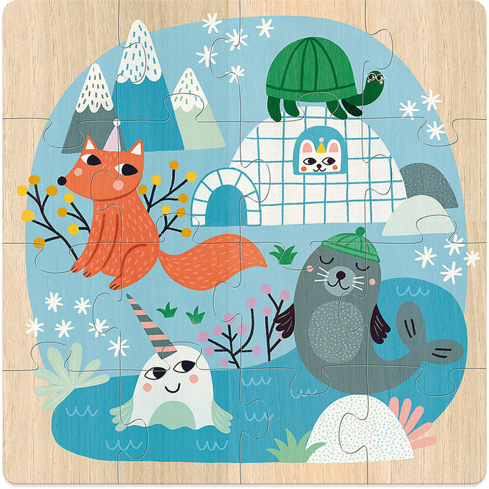 VILAC puzzels dieren van de wereld 4 jr+ / 3 x 16 stks