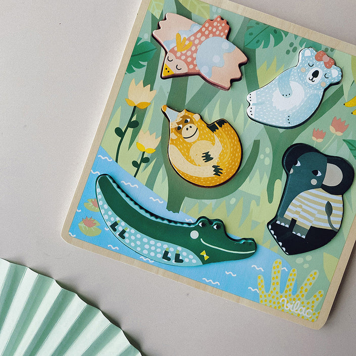 VILAC voelpuzzel jungle 5 stks / 18 m+