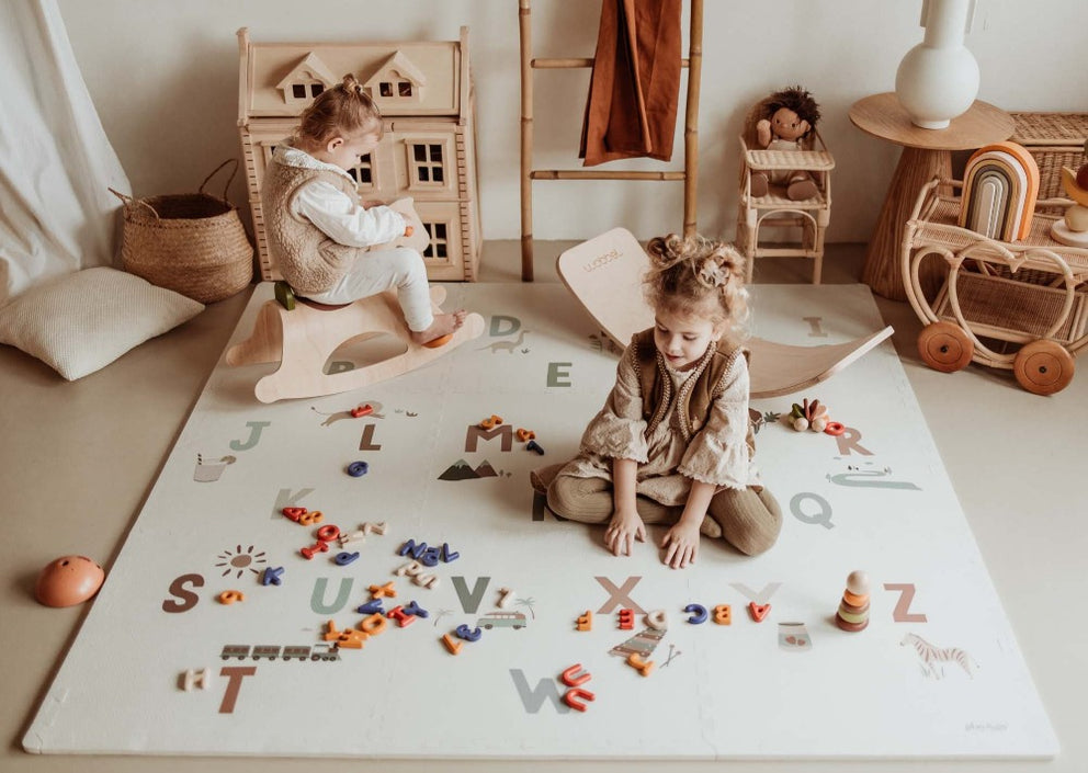 Play & Go speelmat alphabet terrazo 180 x 180 cm