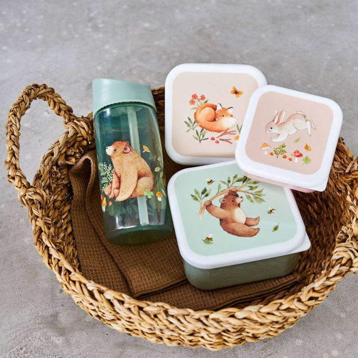 Petit Monkey drinkfles bear and friends sage