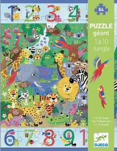 DJECO jumbo puzzel 1 tot 10 jungle 4 jr+/ 54 stks