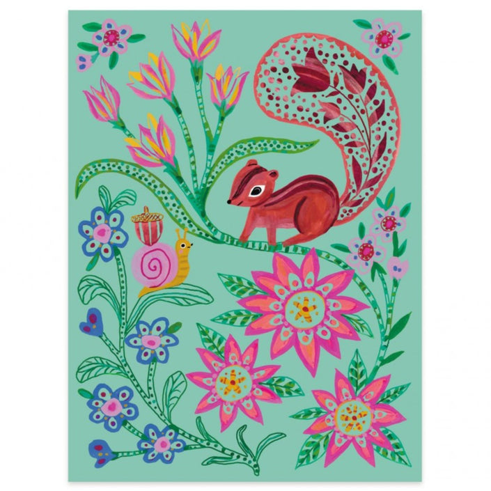 DJECO krasfolie kaarten Dieren in de tuin 6 jr+