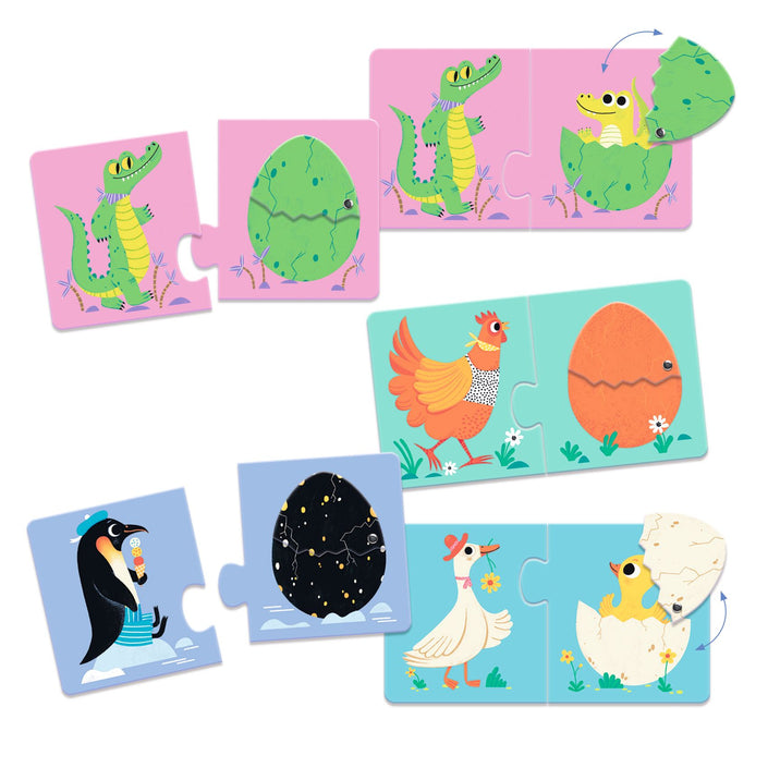 DJECO puzzel duo articulo grappige eieren 2 jr+