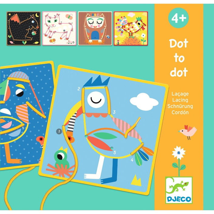 DJECO rijgkaarten dot-to-dot 4 jr+