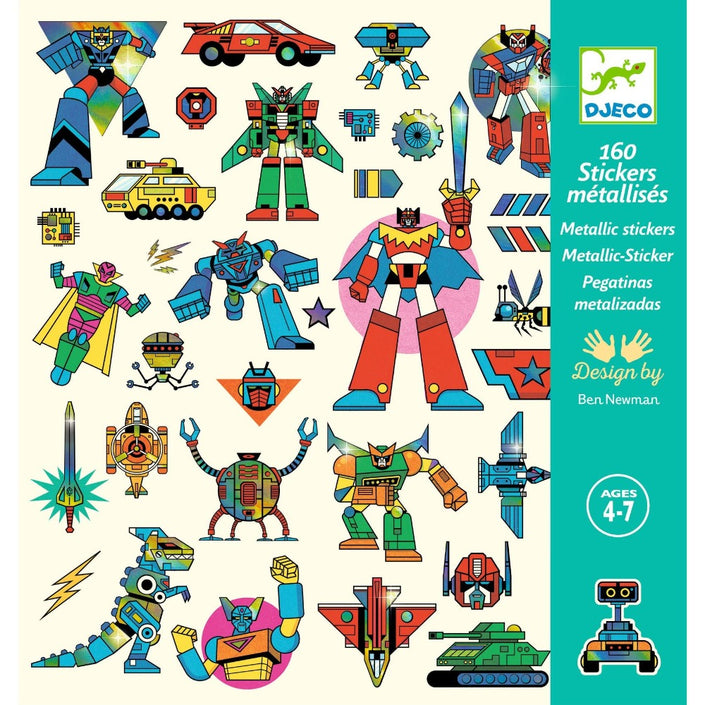 DJECO stickers Robots metallic 4 jr+