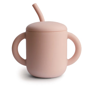 Mushie siliconen sippy cup met oren blush
