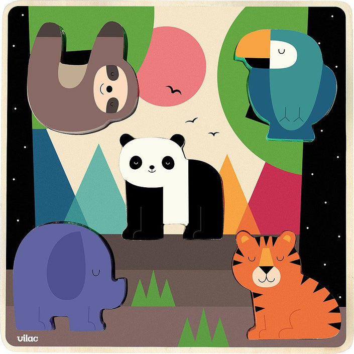 VILAC puzzel met geluid jungle 5 stks / 18 m+