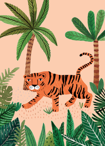 Petit Monkey ansichtkaart Savannah tiger