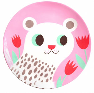 Petit Monkey melamine bord ijsbeer rose
