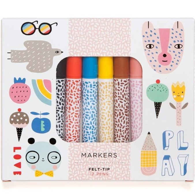 Petit Monkey viltstiften 12 stks 6jr+