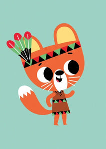 Petit Monkey ansichtkaart indianen eekhoorn