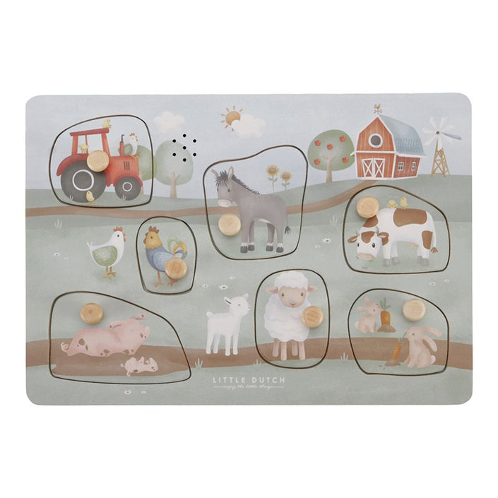 Little Dutch knoppuzzel met geluid Little Farm 1 jr+ LD7140